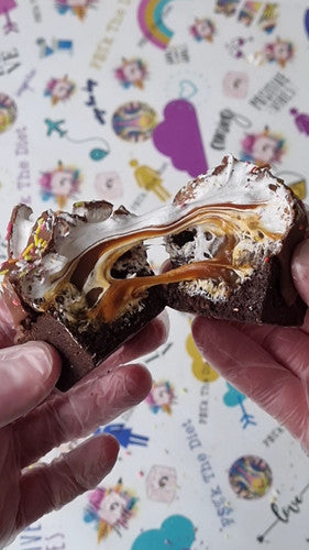SALTED CARAMEL FLUFF BROWNIE | Marsh Loves Mallow