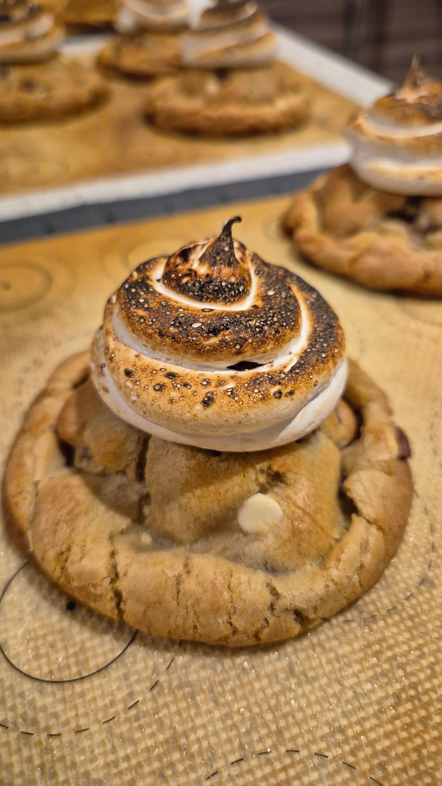 Chewy Chocolate Fluff M&M cookie