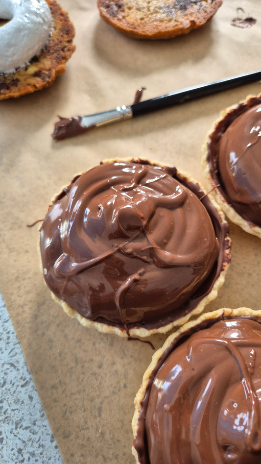 Fluff Topped Chocolate Caramel Tarts
