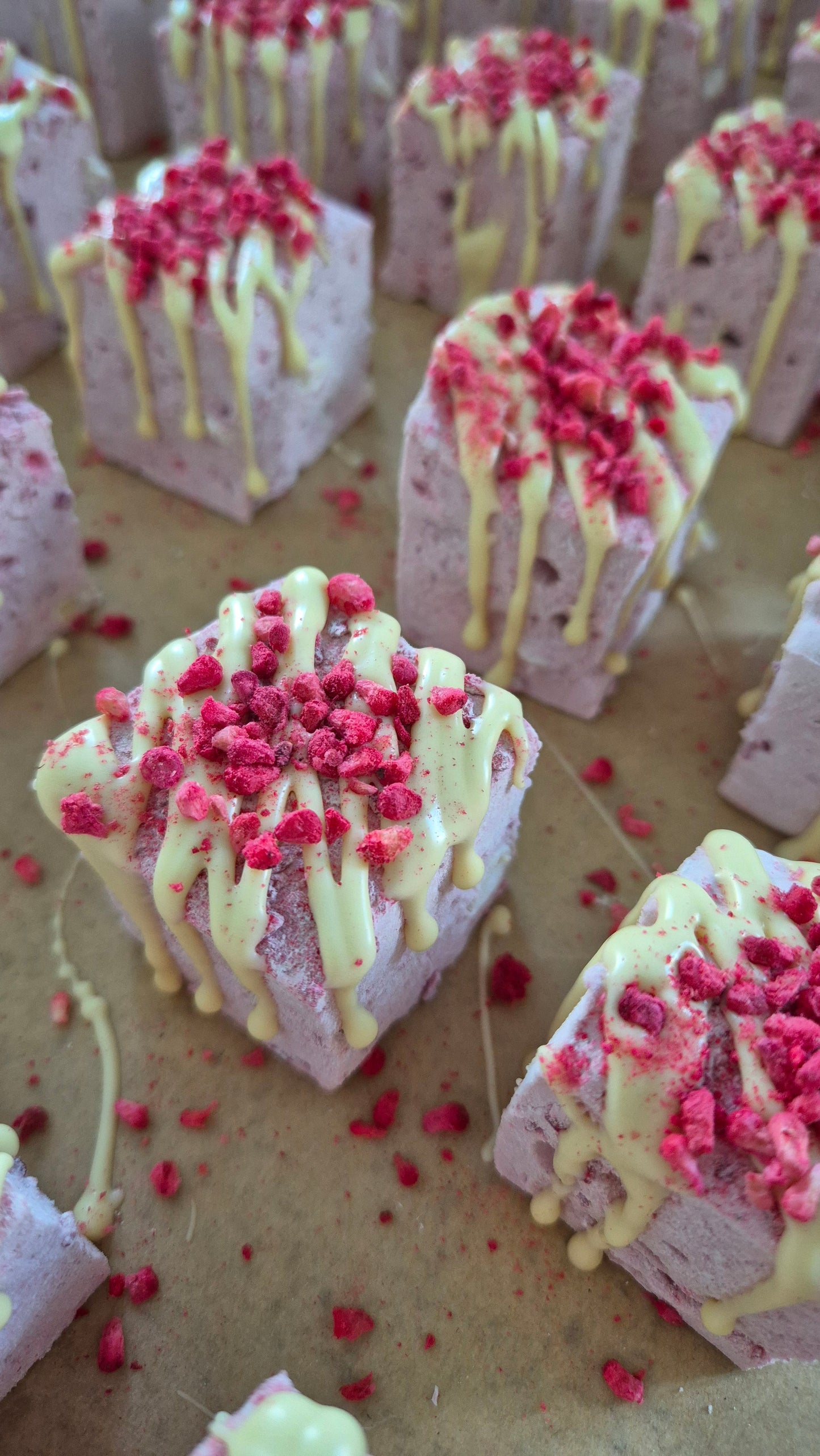 Raspberry & White Chocolate Gourmet Marshmallows