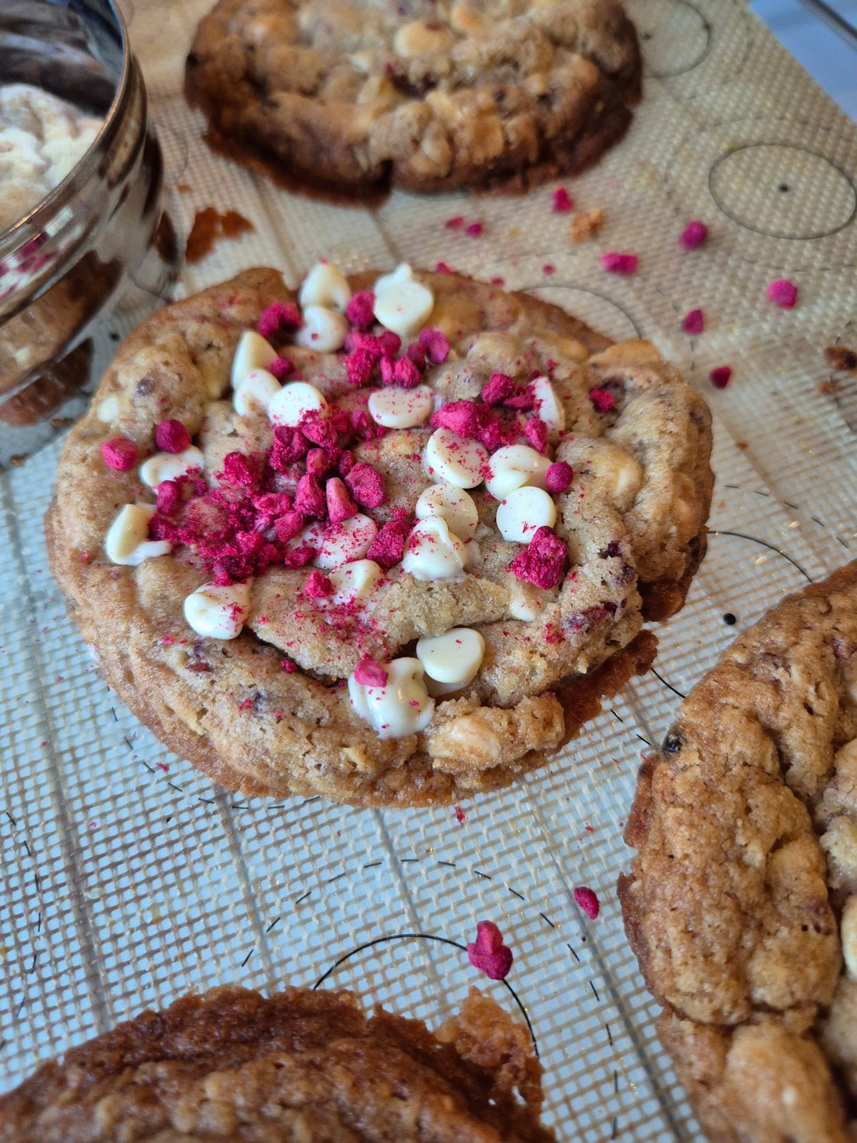 Raspberry & White Chocolate Chunk Cookies image 0