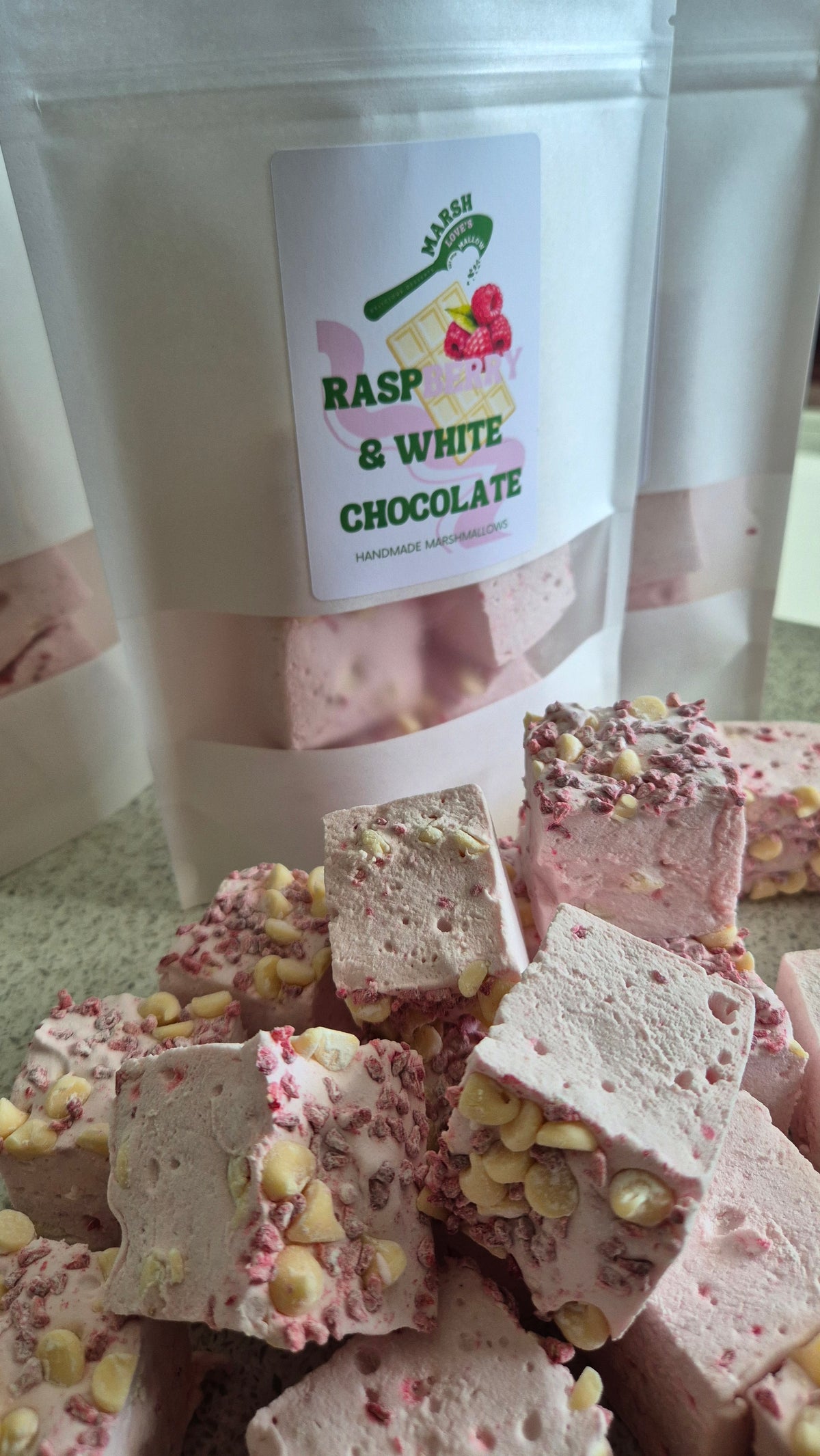 Raspberry & White Chocolate Gourmet Marshmallows