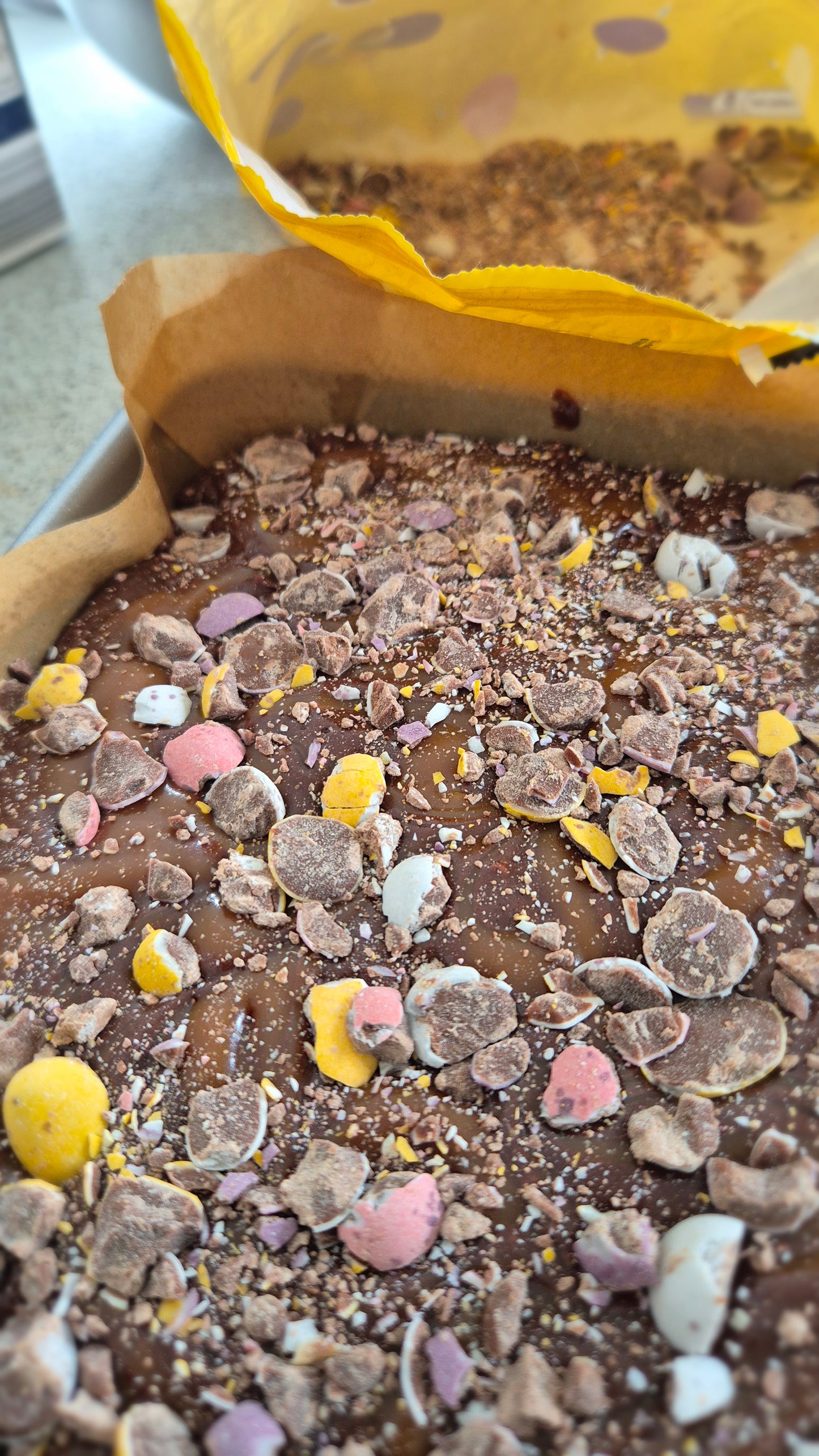 EASTER 2026 Mini Egg & Caramel Swirled Brownie