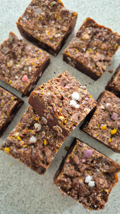 EASTER 2026 Mini Egg & Caramel Swirled Brownie