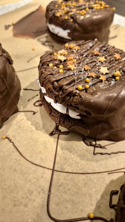 Triple Chocolate Salted Caramel Cookie Fluff Sandwich