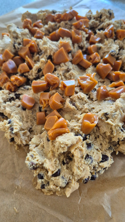 Brown Butter Caramel Everything Choc Chip Cookie
