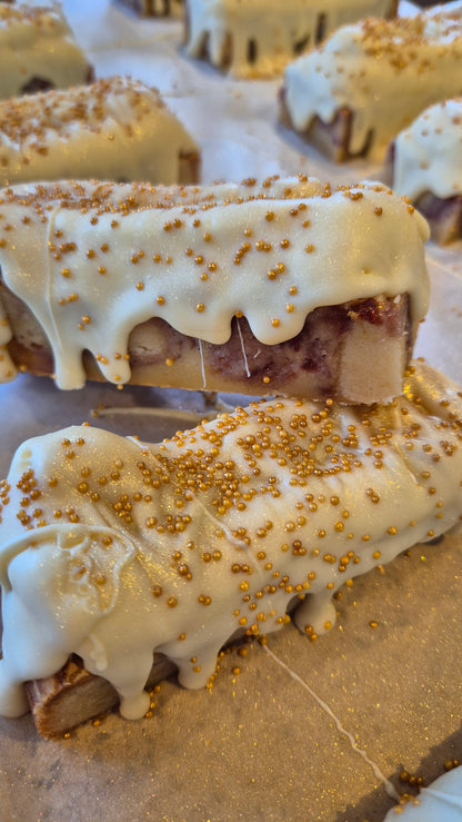 Bakewell Tart Style Fluff Topped Blondie
