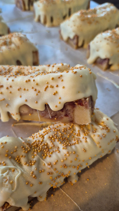 Bakewell Tart Style Fluff Topped Blondie