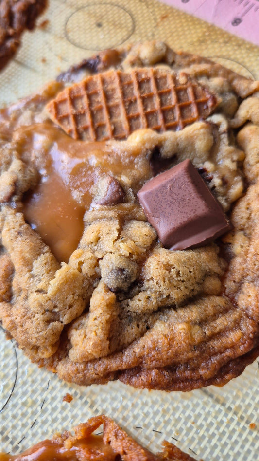 Brown Butter Caramel Everything Choc Chip Cookie
