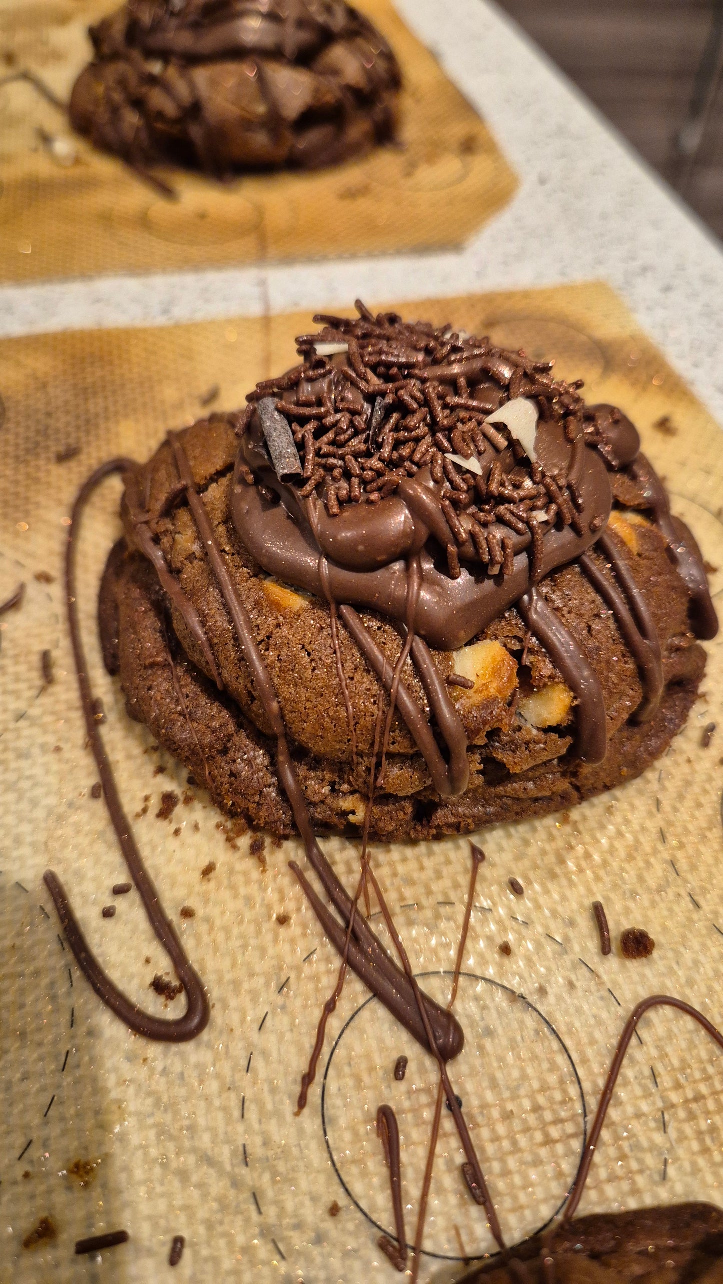 Triple Chocolate Fluff NYC Style cookie