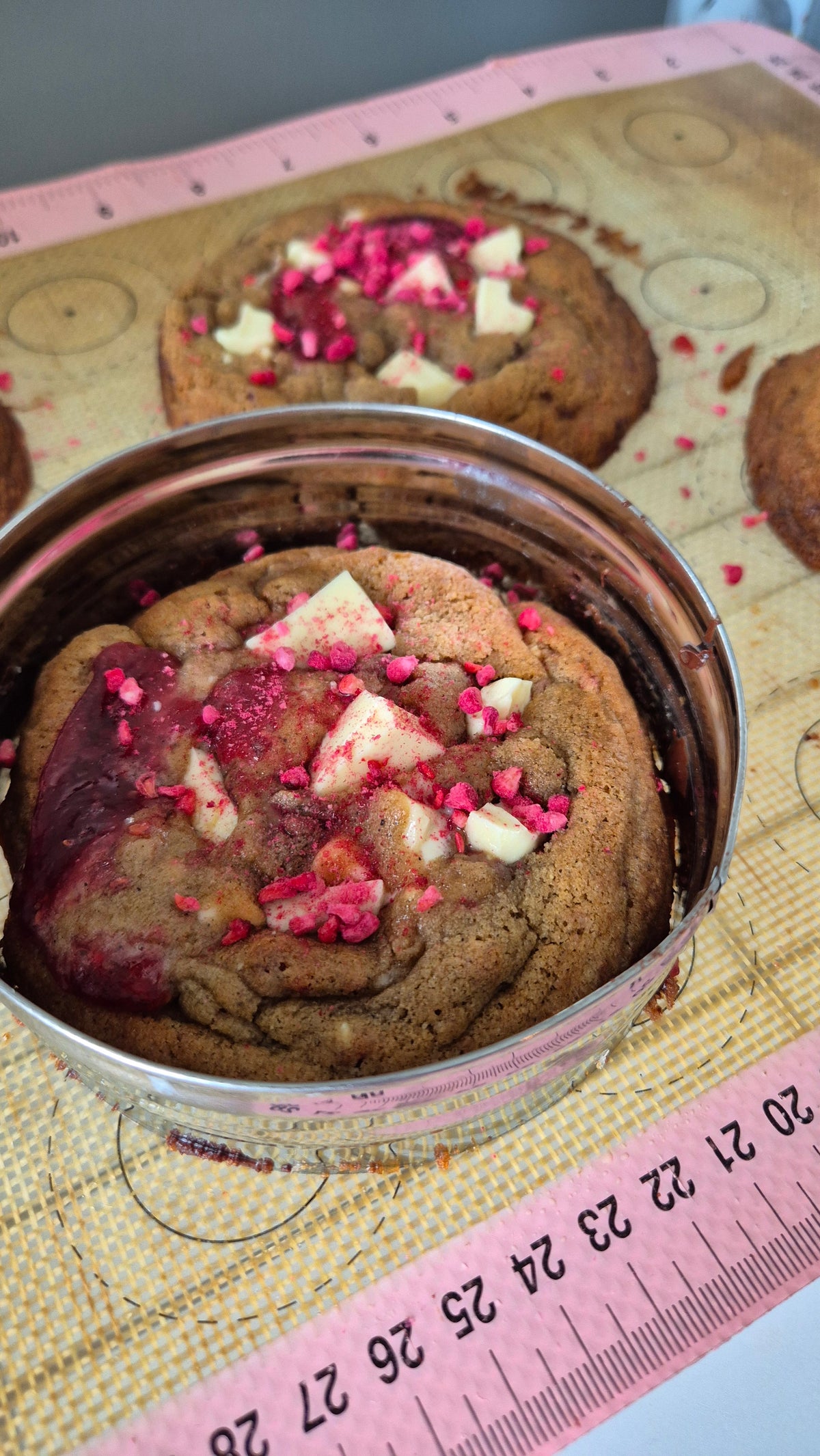Brown Butter Raspberry & White Chocolate Chunk Cookie