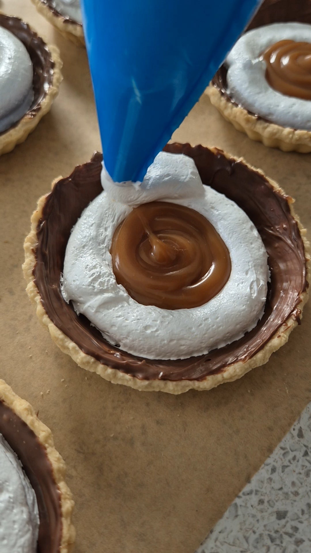 Fluff Topped Salted Caramel Tarts