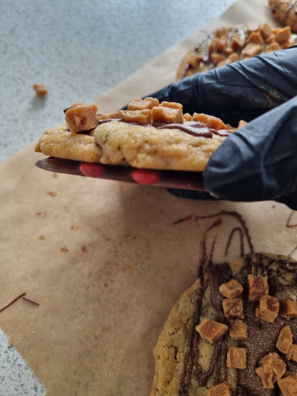 Hidden M&M Chocolate Bottomed Fudge Cookie