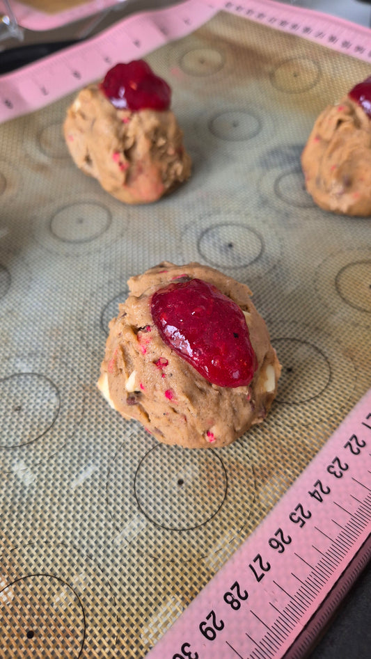 Brown Butter Raspberry & White Chocolate Chunk Cookie