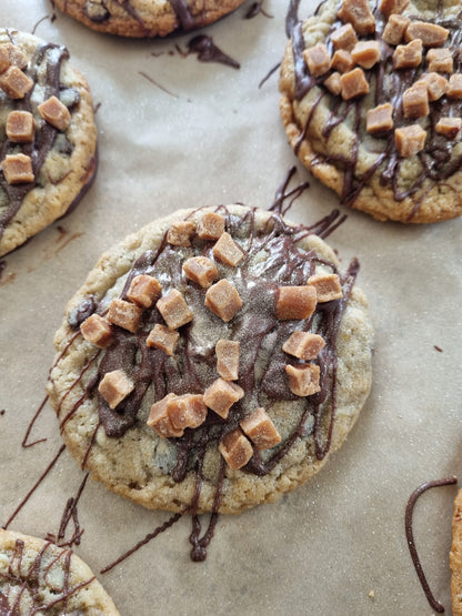 Hidden M&M Chocolate Bottomed Fudge Cookie