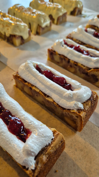 Bakewell Tart Style Fluff Topped Blondie