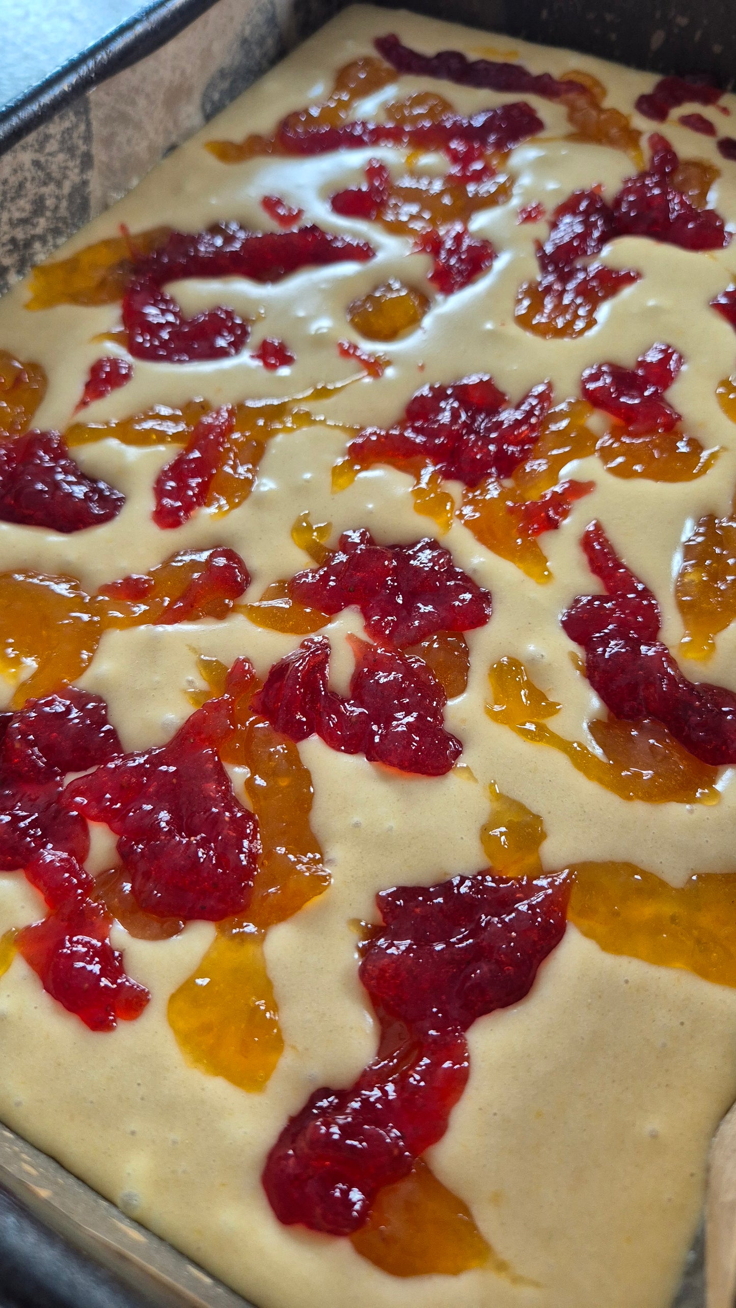 Strawberry & Apricot crumble cheesecake style blondie