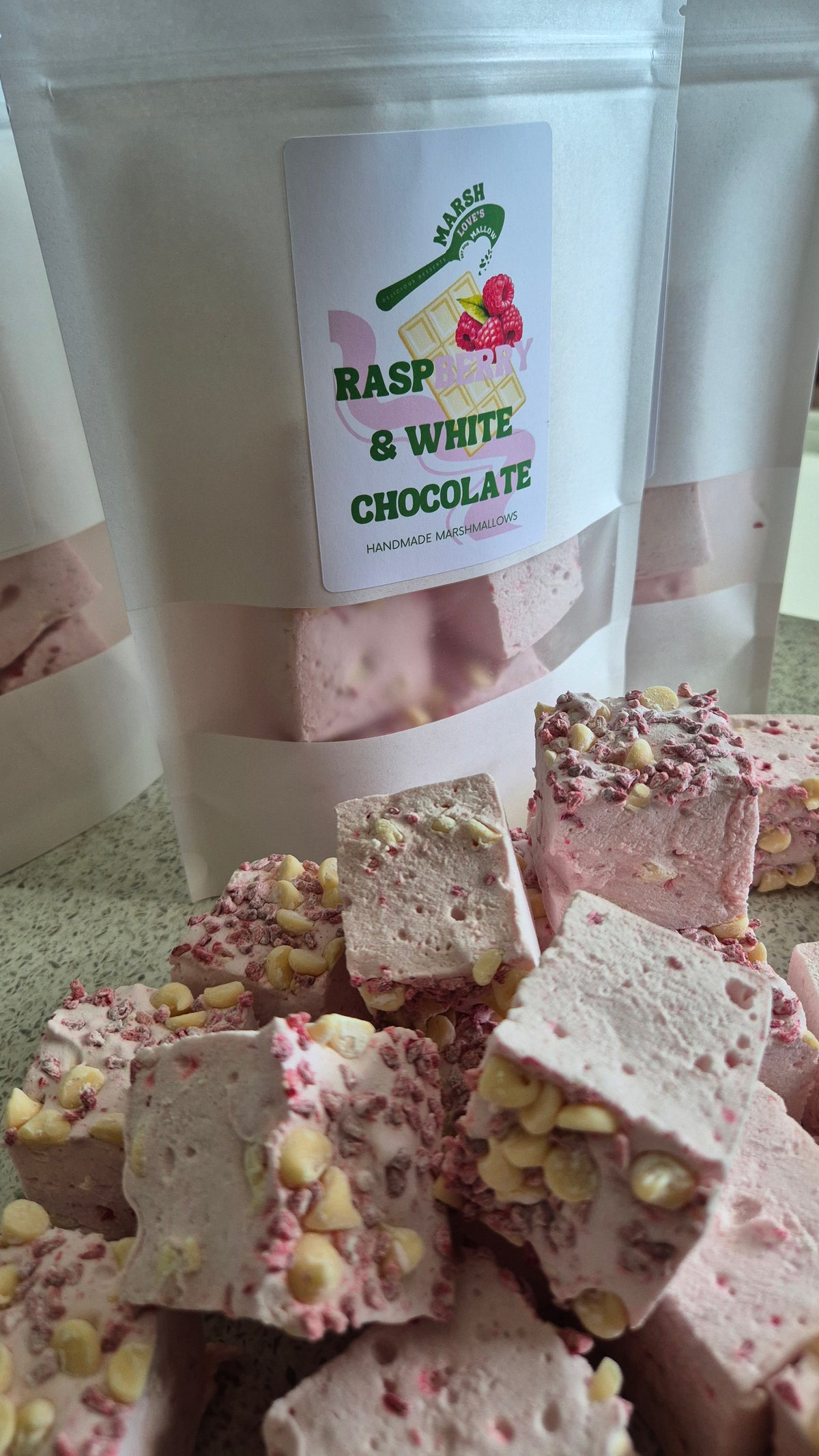 Raspberry & White Chocolate Gourmet Marshmallows