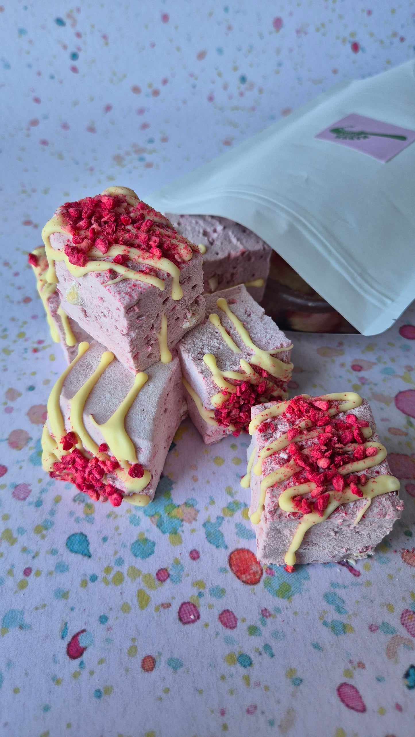 Christmas Raspberry & White Chocolate Gourmet Marshmallows