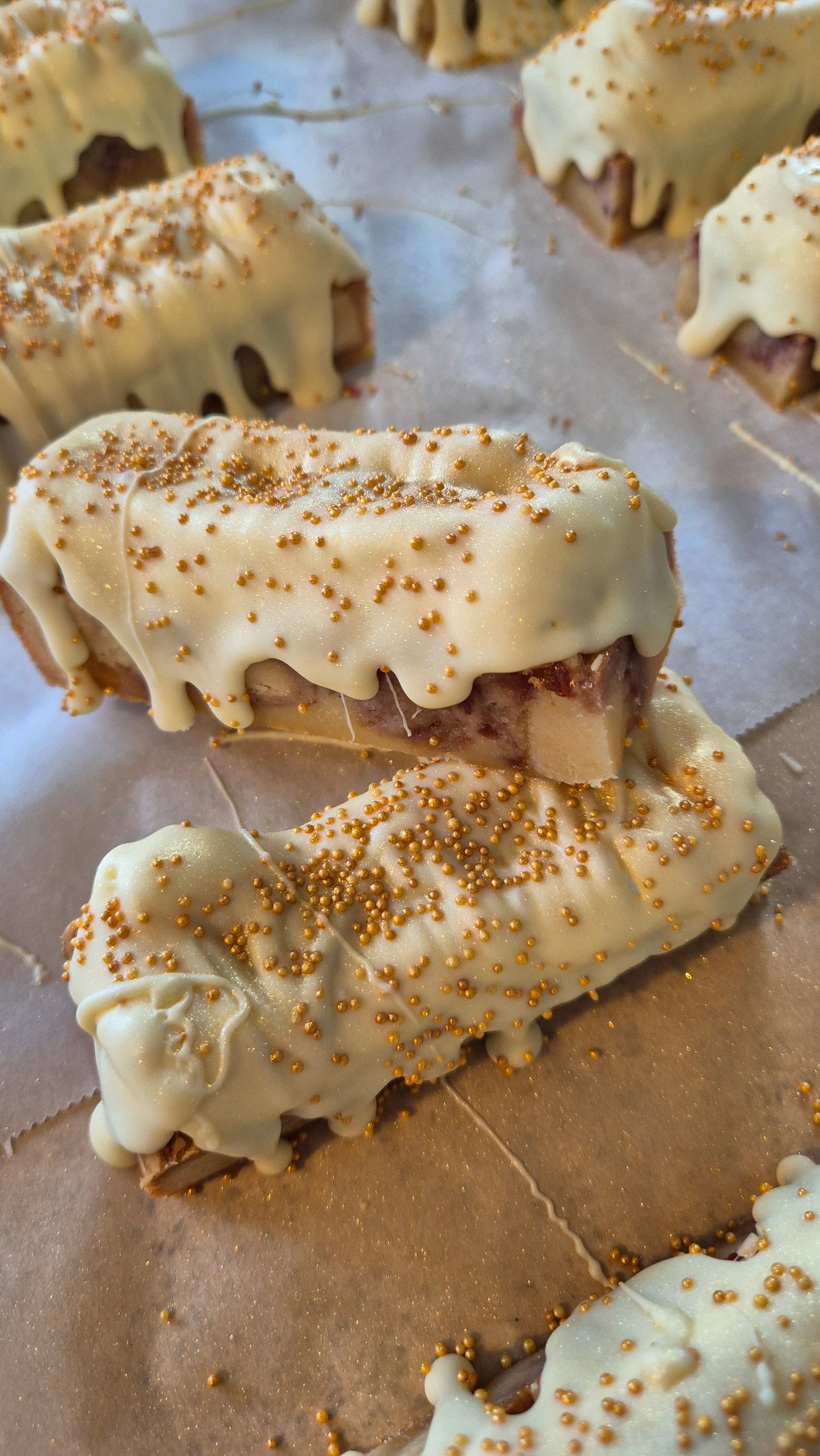 Bakewell Tart Style Fluff Topped Blondie